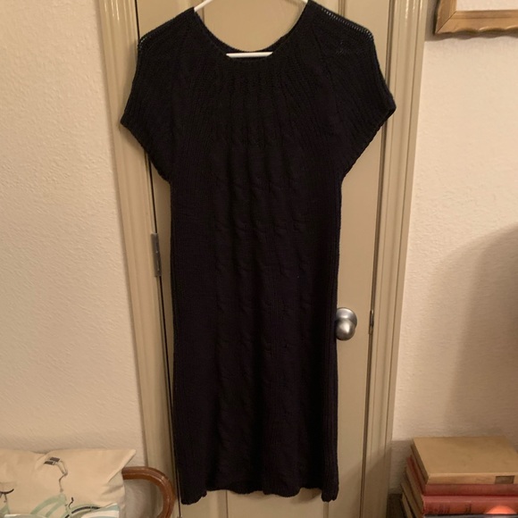 GAP Dresses & Skirts - Gap navy blue chunky cable knit sweater dress xl